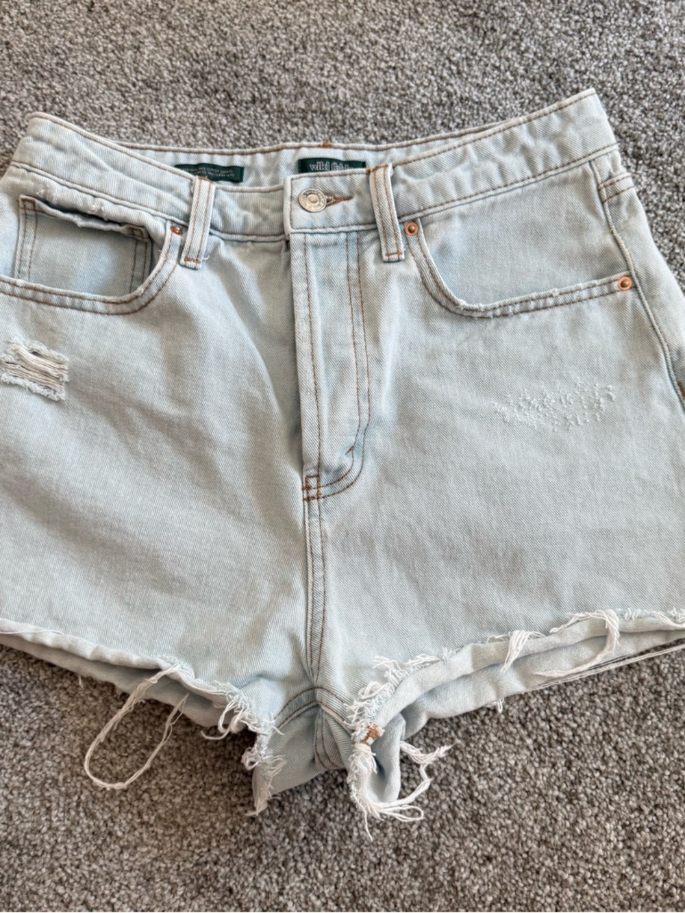 Light Wash Distressed Denim Shorts Wild Fable 6